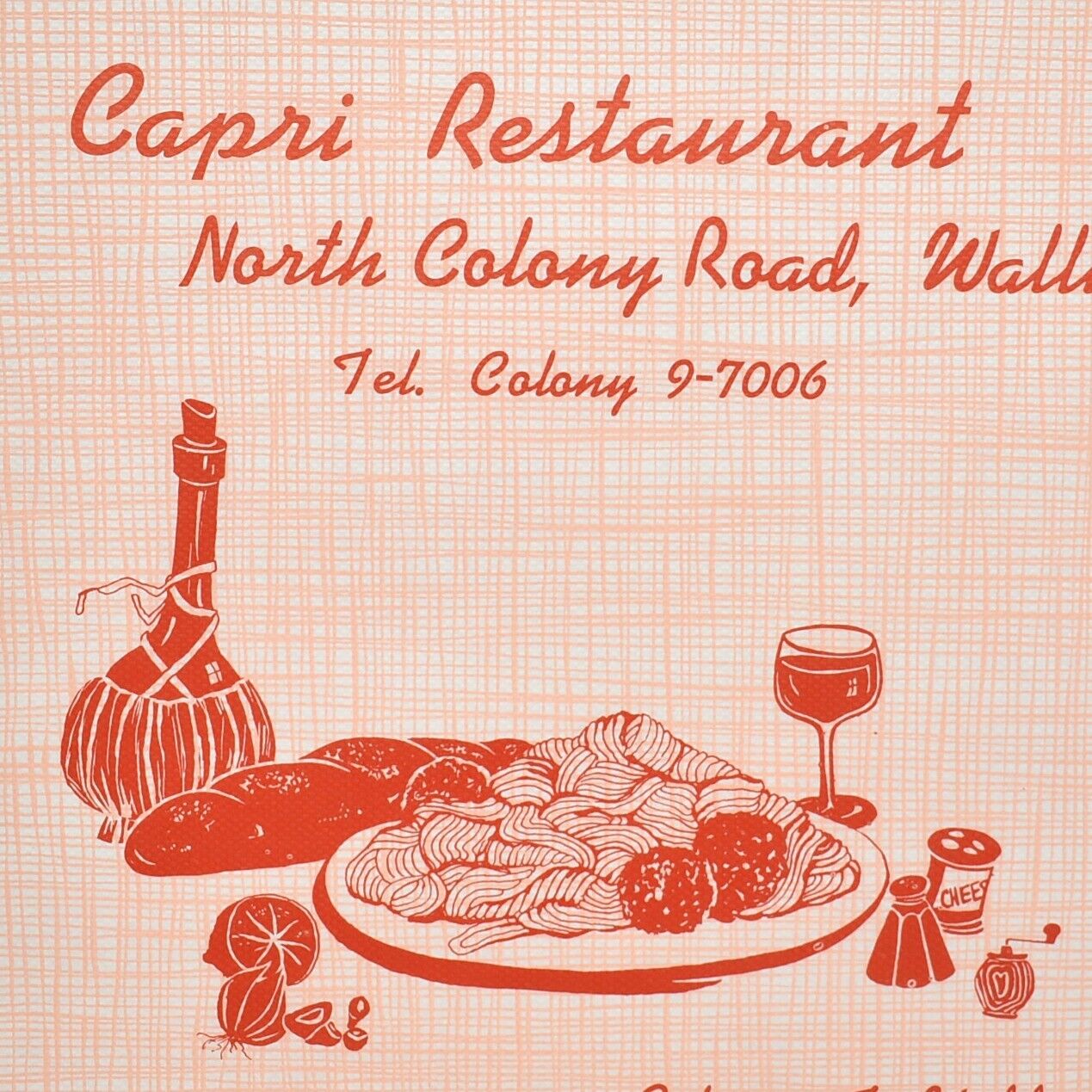 1950s Capri Restaurant North Colony Road Wallingford New Haven Co Connecticut