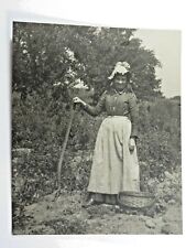 Antique Original Photograph C W Chamberlin Cleveland OH Lady With Basket A7738 picture