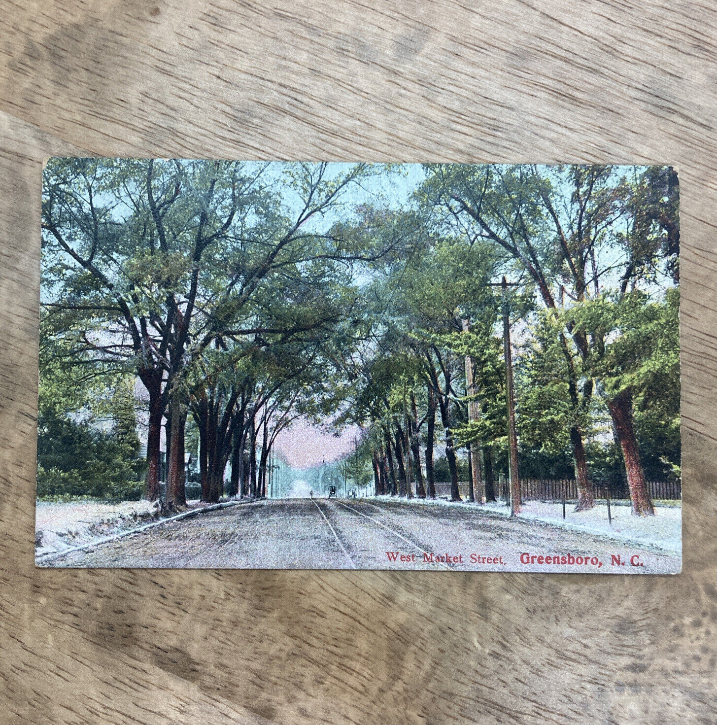 Greensboro NC-North Carolina, West Market Street Vintage Postcard Posted 1909
