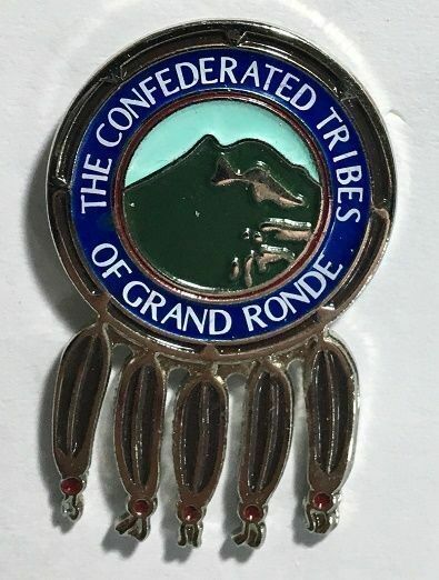 Confederated Tribes of Grande Ronde -Oregon Native American Tribal Logo Pin