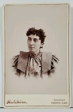Woman Paisley Blouse Hutchins RailRoad Photo. Car Cabinet Card 1890s Photo CC95 picture