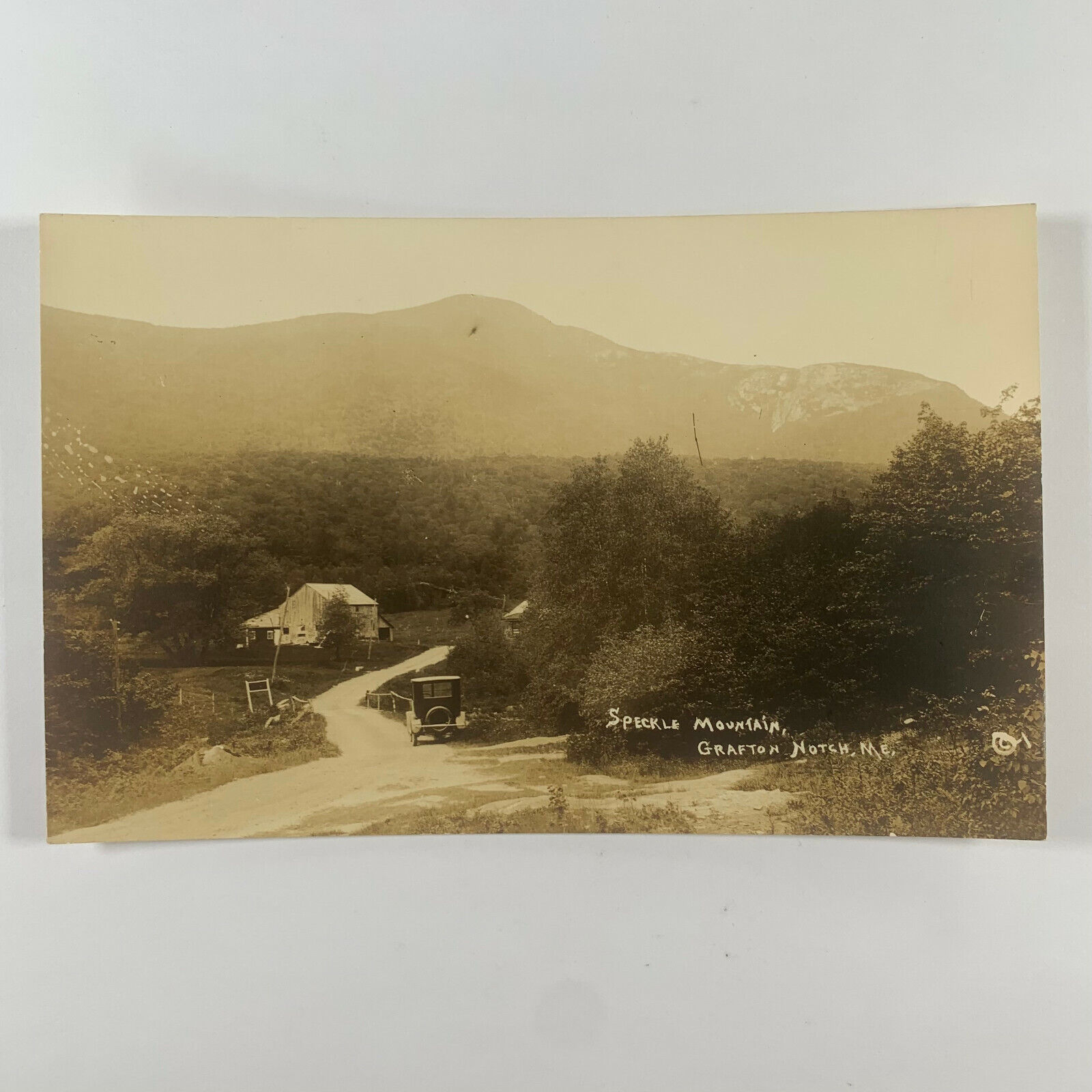 RPPC Postcard Maine Grafton Notch ME Speckle Mountain AZO 1930s Unposted