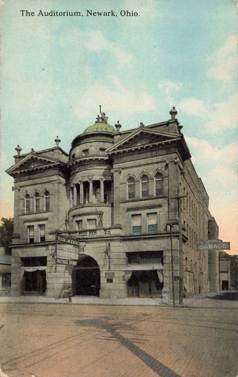 The Auditorium, Newark, Ohio OH - 1914 Vintage Postcard