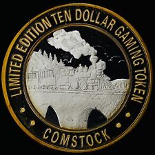 1994 Comstock Reno NV $10 Casino .999 Silver Strike Train / Locomotive on Bridge picture