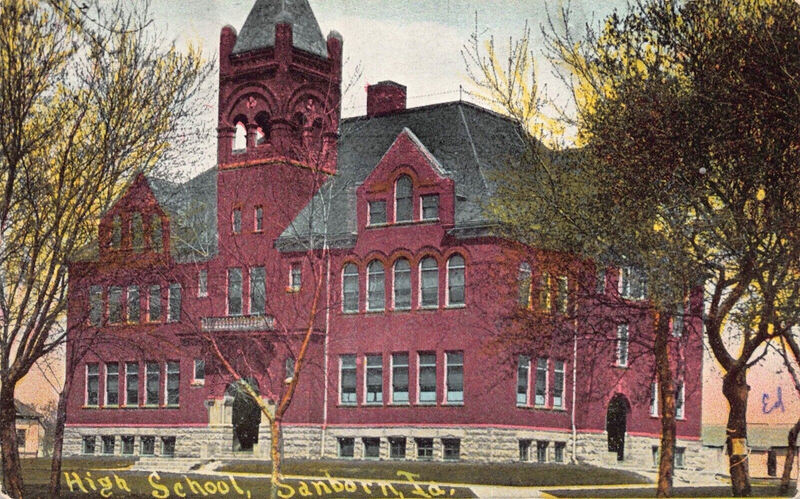 Postcard High School in Sanborn, Iowa~125177