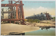 Oil Cars at Shipping Station in Bakersfield California Postcard picture