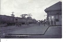 Postcard Vermont Alburgh railroad depot station train Passenger train in station picture