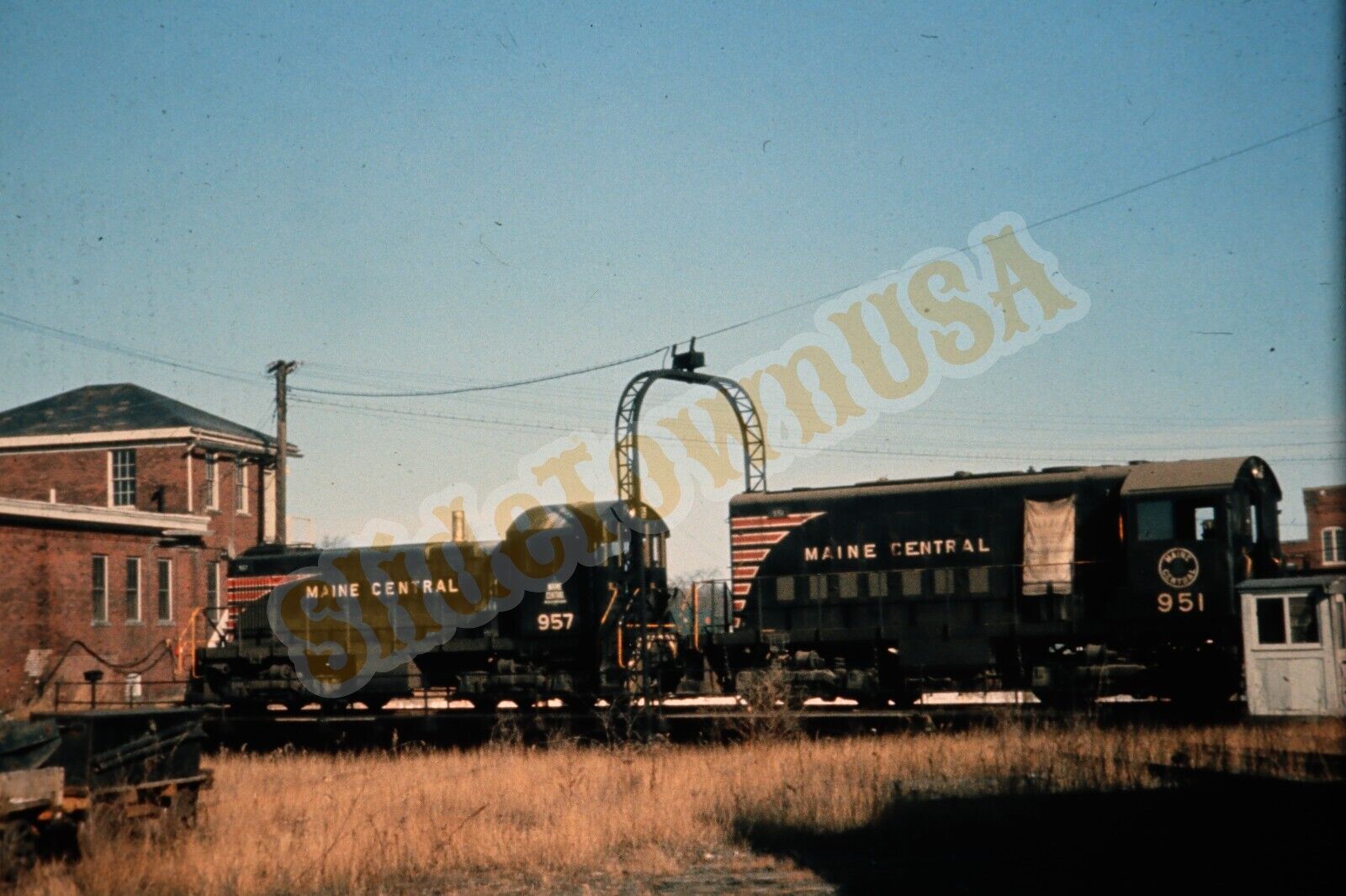 Vtg 1964 Duplicate Train Slide 951 Maine Central Engine Waterville ME X8C191