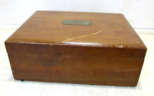 VINTAGE WALNUT CIGAR HUMIDOR BY FAIRFAX MADE IN USA IN Wight Glass Inserts  picture