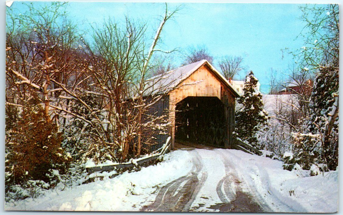 Postcard - Old Covered Bridge or Halpin Bridge - Middlebury, Vermont