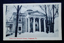 Vergennes, VT, Bixby Free Memorial Library, Winter Snow Scene, circa 1920's picture