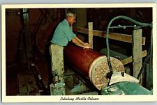 C1940 Postcard Polishing Marble Column Imperial Danby Quarry Proctor VT picture