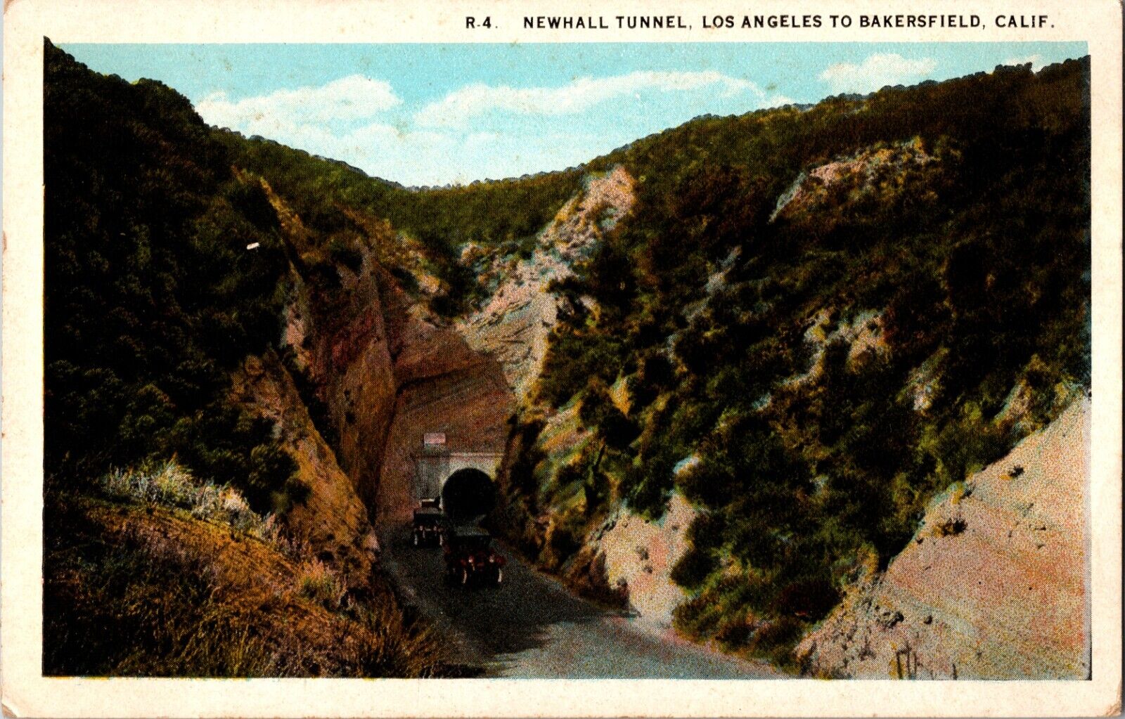 LOT J21: POSTCARD: NEWHALL TUNNEL BAKERSFIELD TO LOS ANGELES  C1910
