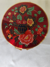 Vintage Stratton Double Mirror Beautiful Compact Red Floral picture