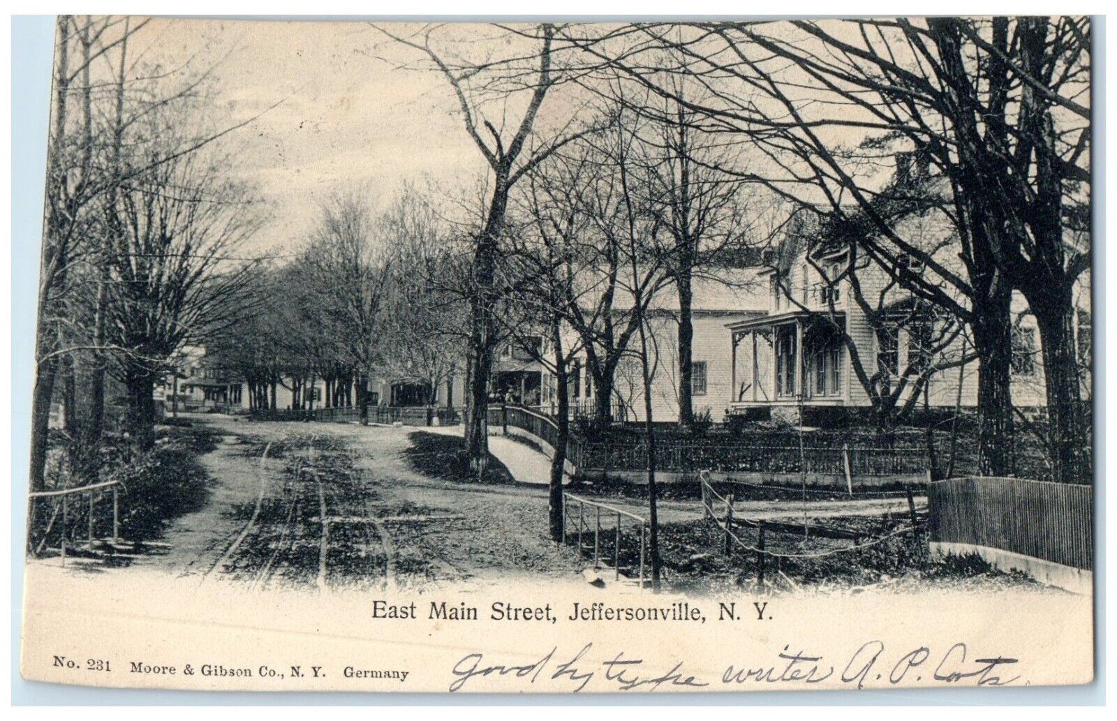 1905 East Main Street Road Street Houses Jeffersonville New York Posted Postcard