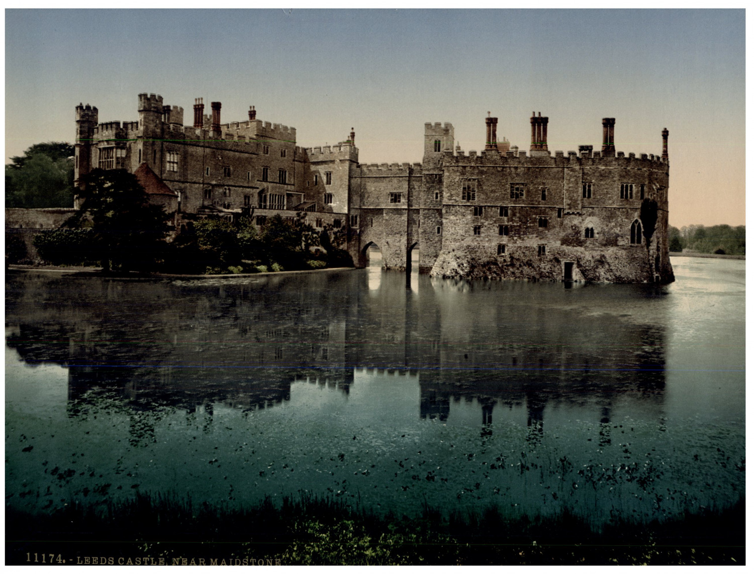 Maidstone. Leeds Castle. Vintage PC photochromy, photochromy, vintage photo