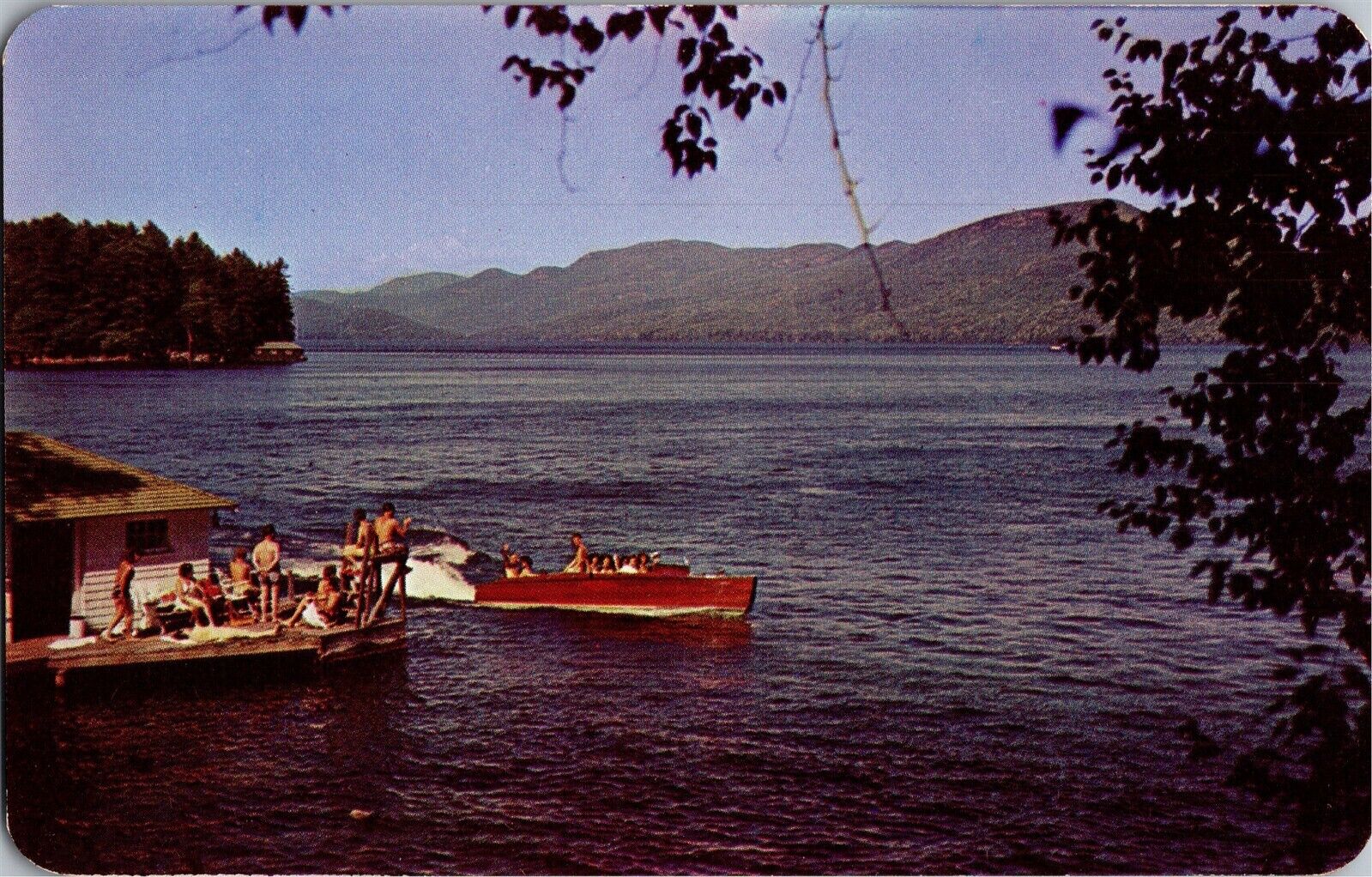 View Into Northwest Bay Bolton Landing Lake George NY Vintage Postcard T18