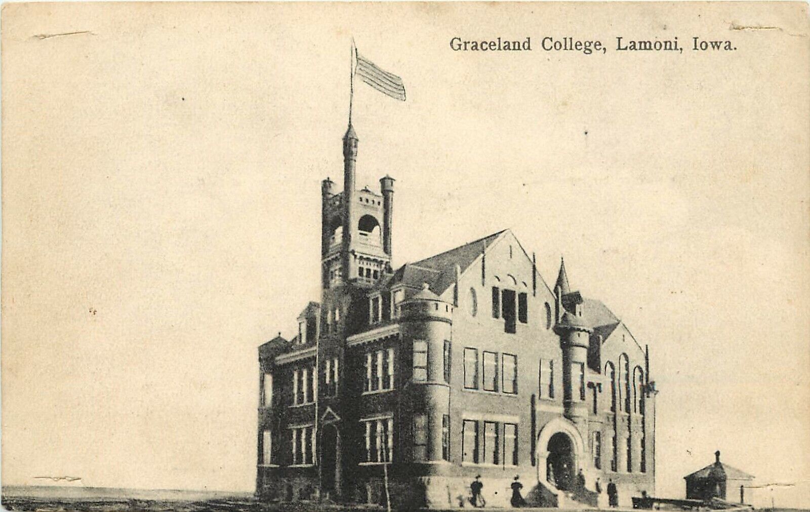 Wheelock Postcard; Early View Graceland College, Lamoni IA Decatur County
