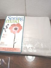 Vintage Spring Maid Twin Flat Sheet 200 Thread Count All Cotton Shadow Grey 100% picture