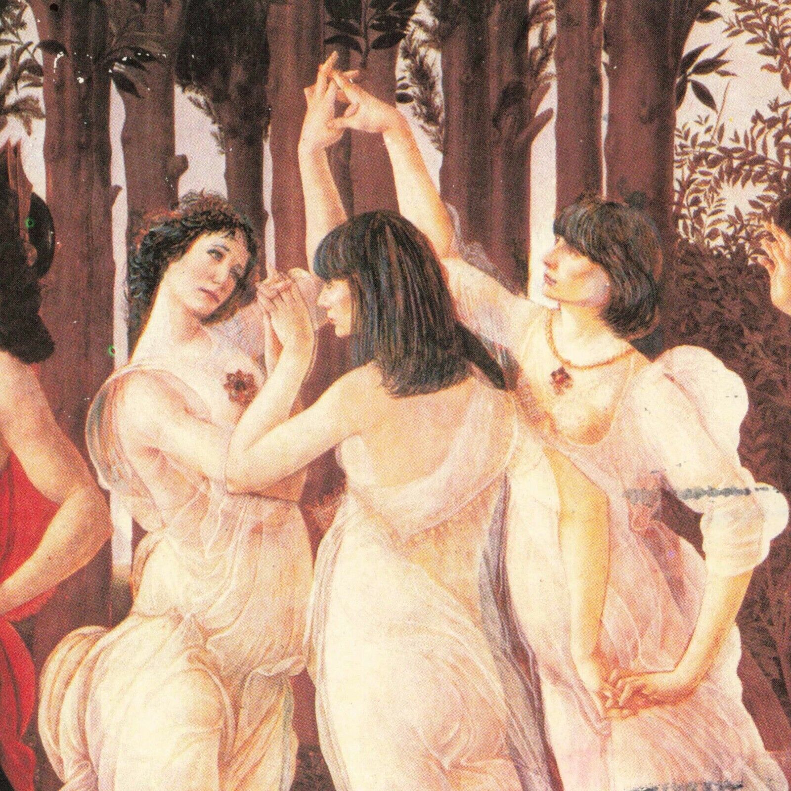 Botticelli Three Graces Women Dresses Art MA Brookline Massachusetts Postcard