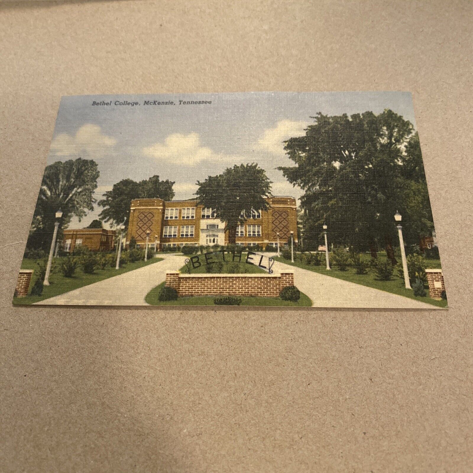 Bethel College Mckenzie Tennessee Linen Postcard