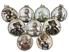 Vintage Hummel Round Plastic Christmas Ornaments Balls West Germany Lot of 9 picture
