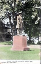 1910 GRAFTON MA Jerome Wheelock Monument Statue Postcard EH picture