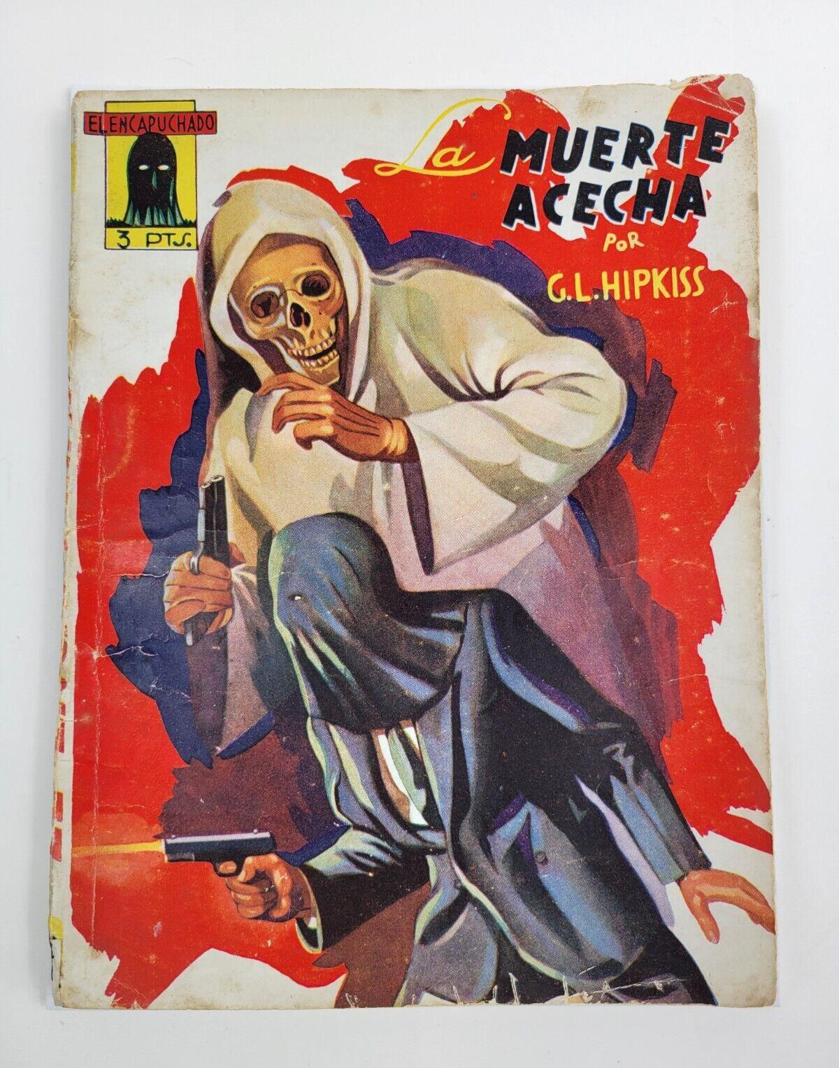 El Encapuchado Spanish Pulp Magazine July 1947 Hooded Skeleton Cover