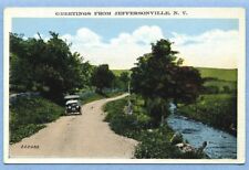 Postcard, Greetings From Jeffersonville, NY Old Car A-15 picture