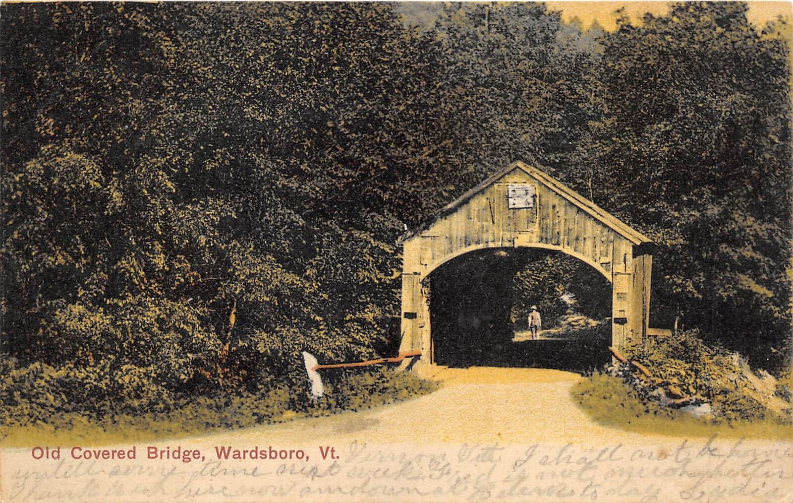 Wardsboro Vermont 1907 Postcard Old Covered Bridge