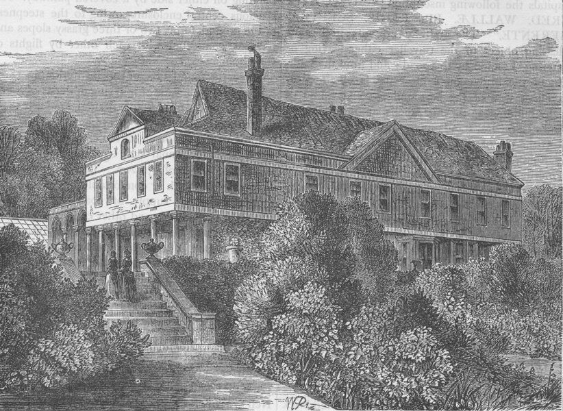 HIGHGATE. Lauderdale House, in 1820. London c1880 old antique print picture