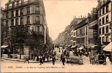 Real Picture Postcard La Rue du Faubourg Saint St Martin-LL Paris France Vtg picture