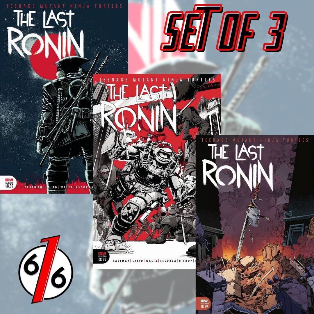 🚨🐢 TMNT THE LAST RONIN SET #1 Fourth PTG & #2 Third PTG & #3 Main Cover NM