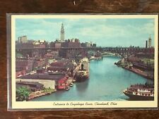 K-37 Entrance To Cuyahoga River Cleveland Ohio Vintage Postcard Unposted ✨EXC✨ picture