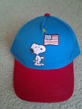 Snoopy & Woodstock Men's Cap Patriotic Flag Blue Red Snapback Hat by Berkshire picture