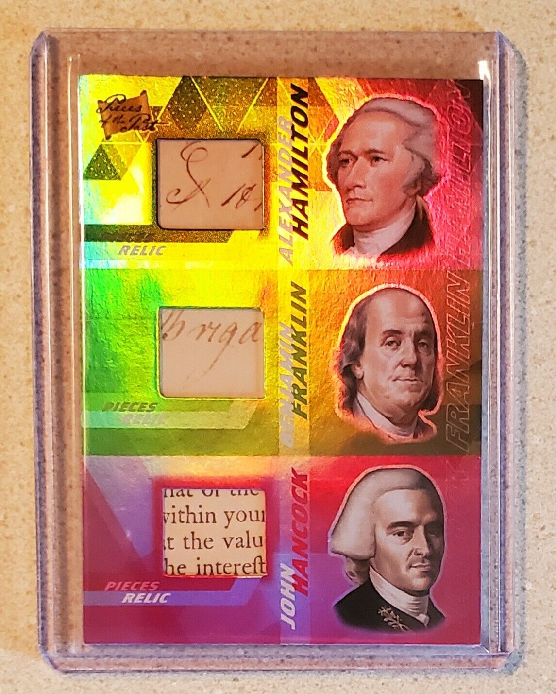 Benjamin Franklin Hamilton Hancock 2021 Pieces of the Past SP Written Document