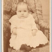 c1870s Newark, NJ Cute Fat Baby Thin Hair Ethnic CdV Photo Card Rennie Smith H19 picture