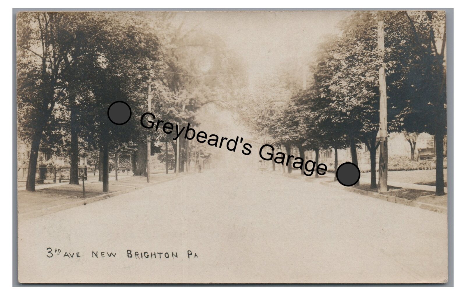 RPPC 3rd Ave Street View NEW BRIGHTON PA Beaver County 1907 Real Photo Postcard