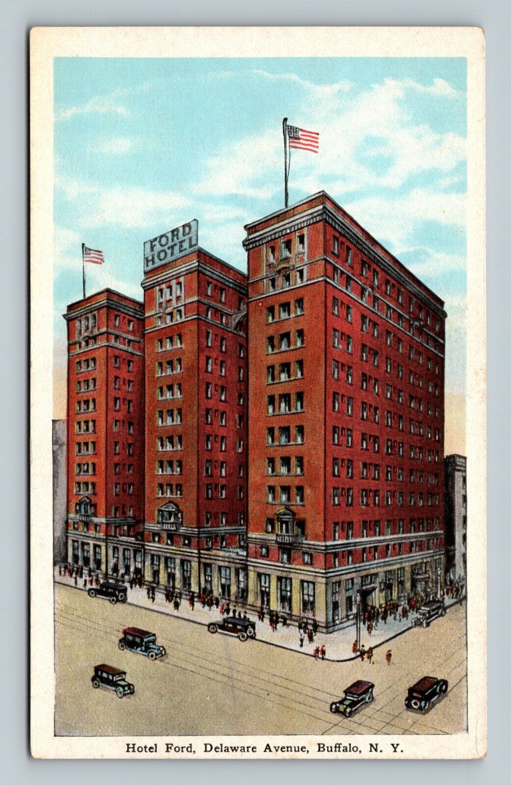 Buffalo NY Hotel Ford Later Richford, Demolished 2000, New York Vintage Postcard