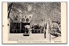 Hanover, NH, Dartmouth College Richardson Hall in Winter, Black & White Postcard picture