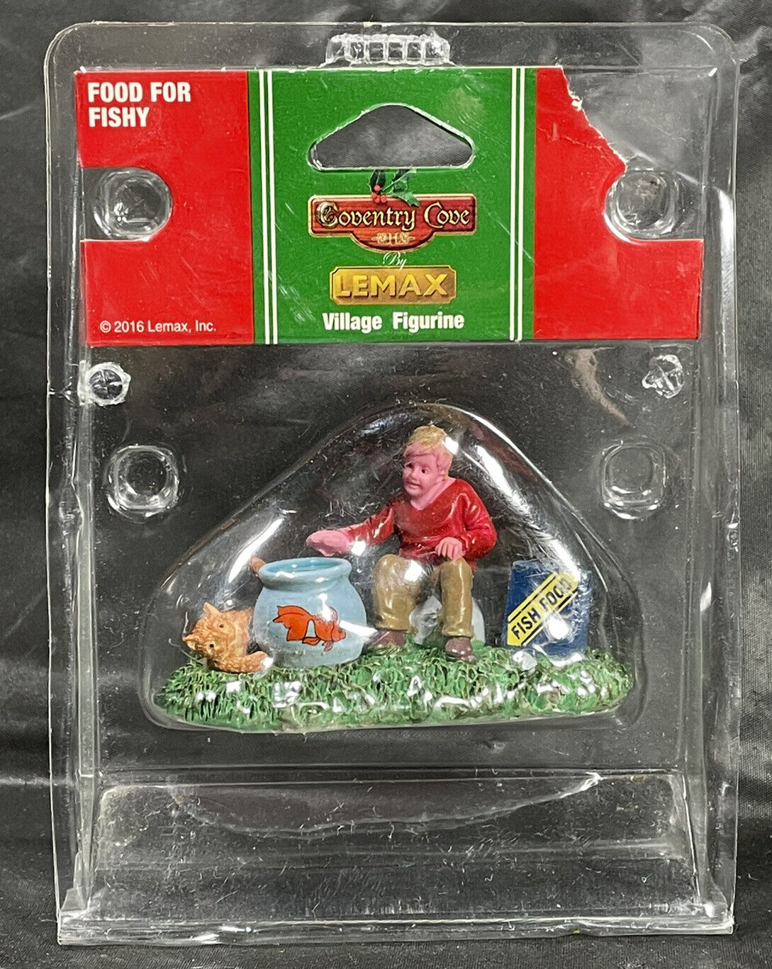 LEMAX Coventry Cove Food for Fishy Christmas Village Figure 62460 Cat Boy 2016