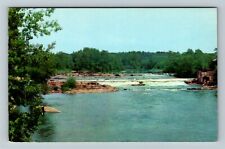Burlington VT- Vermont, Winooski River Dam, River Trees Scenery, Chrome Postcard picture