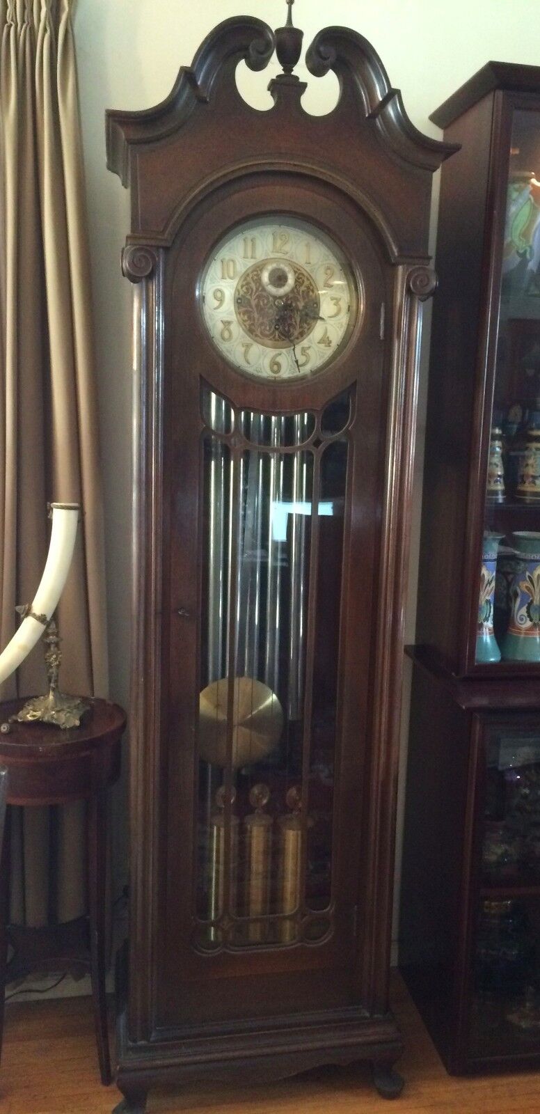 Antique Winterhalder & Hofmeier Grandfather Tall Floor Clock Westminster chimes