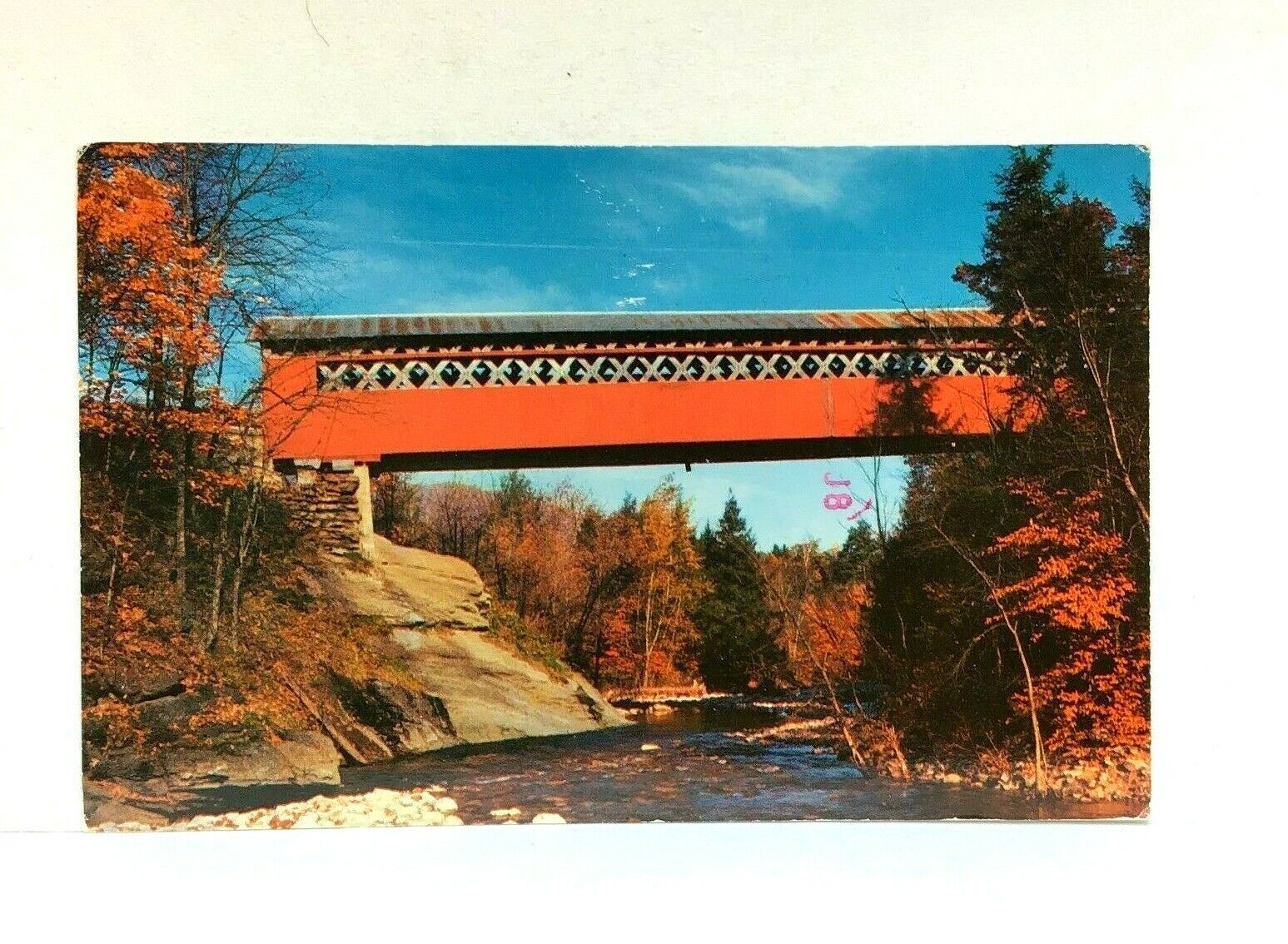 East Arlington Vermont Old Covered Chiselville Bridge Postcard