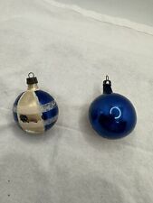 Vintage Mica Ornaments Blue/White made in Holland set of 2 picture