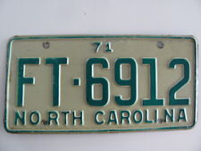 1971 NORTH CAROLINA NC LICENSE PLATE TAG, FT-6912, ALL ORIGINAL VINTAGE, NICE picture