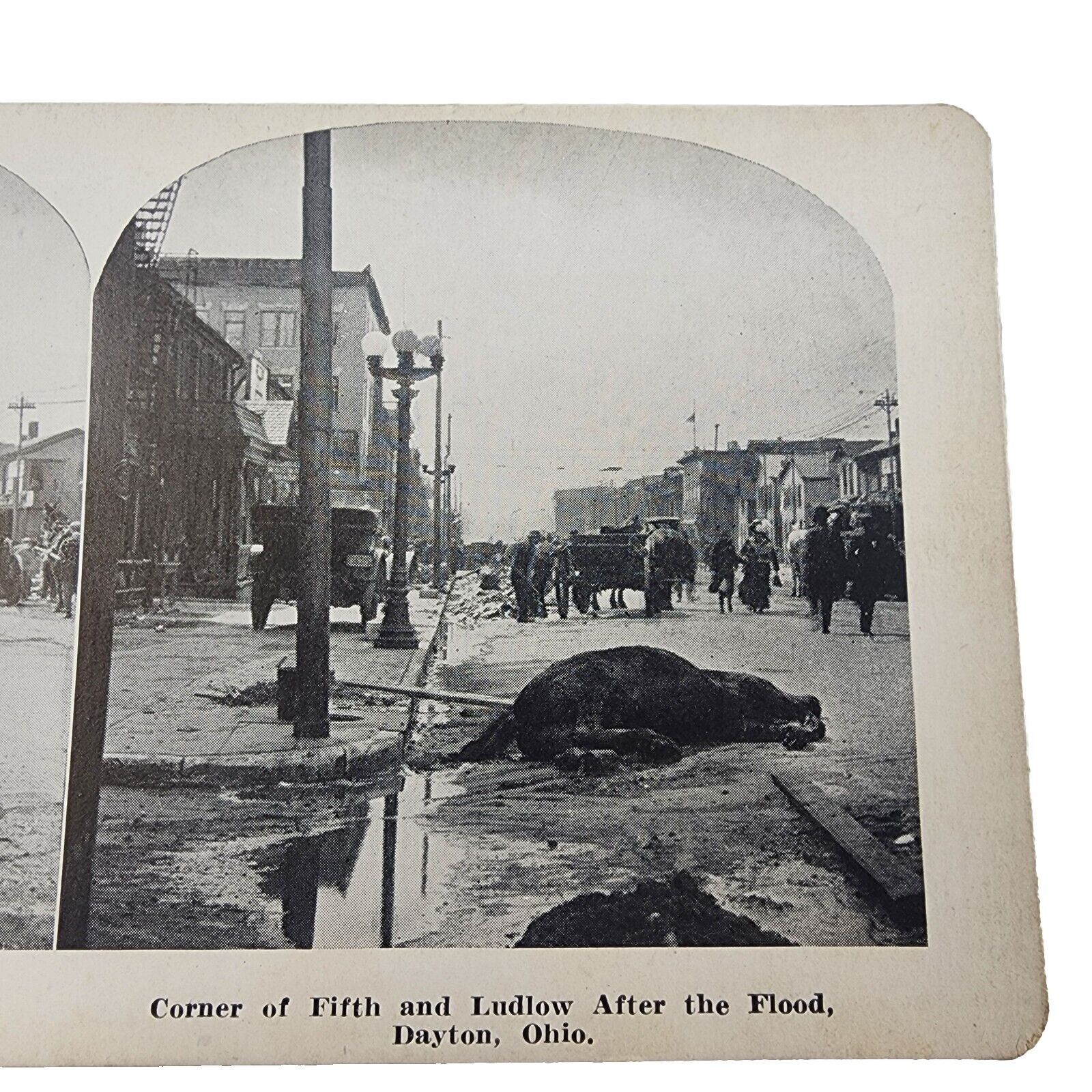 L@@K Great Flood of 1913, Dayton Ohio, Corner of 5th and Ludlow after the Flood