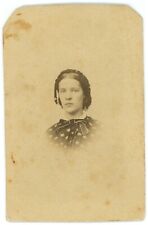 CIRCA 1880'S Named CDV  Beautiful Young Woman Braids E Woodward West Chester PA picture