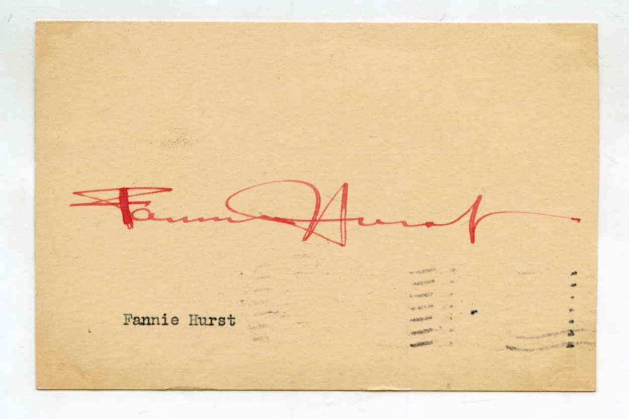 Original 1931 Autographed  by Fannie Hurst Postcard
