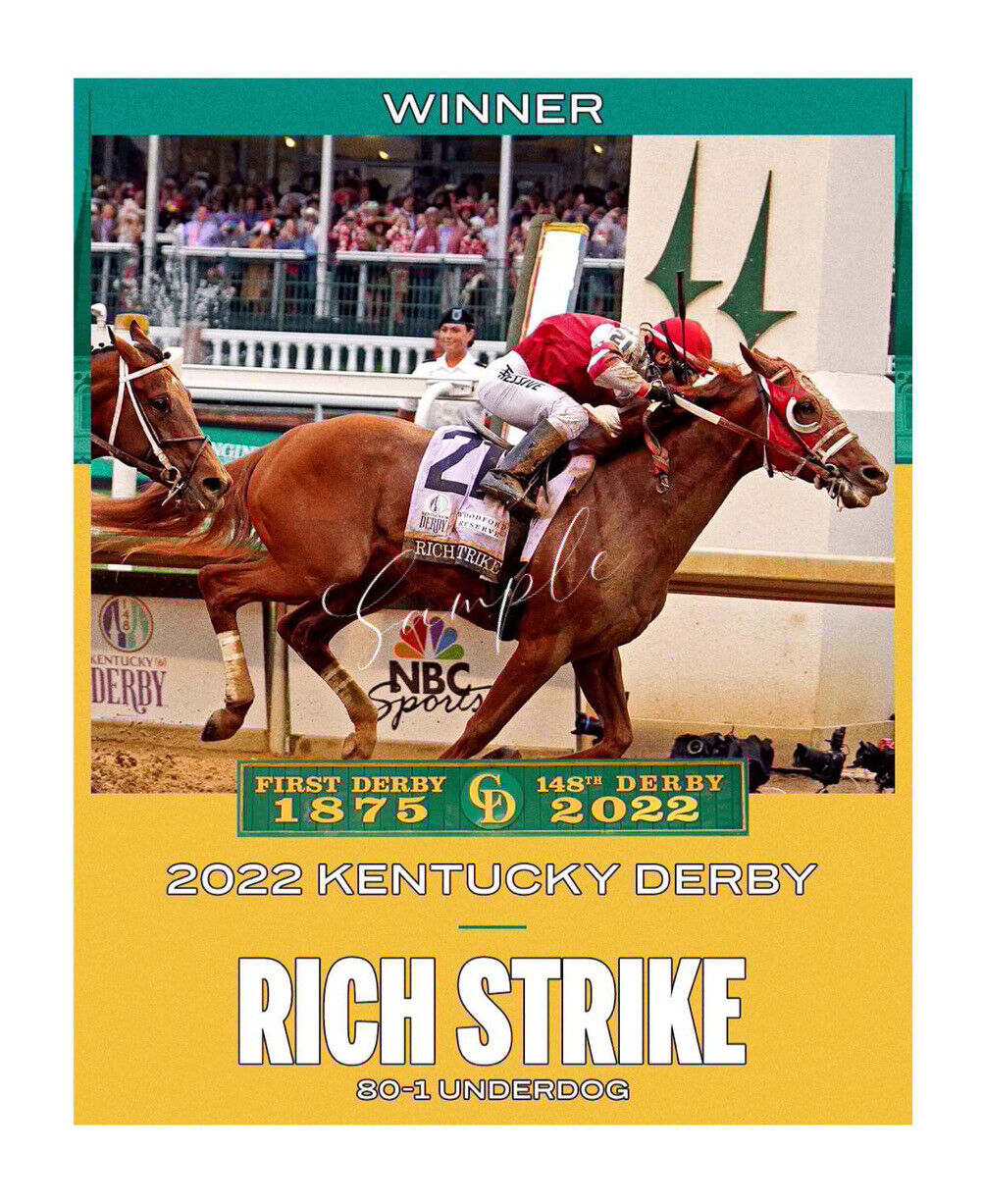 Kentucky Derby 148 Winner Rich Strike 3”x4” Flexible Fridge Magnet BL1036